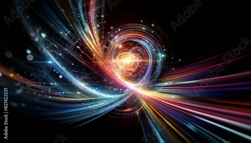 vortex spiral of colored lights