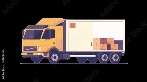 logistics delivery 18 wheeler package industrial heavy duty construction equipment truck 2.5d generative ai