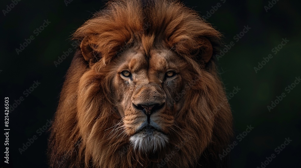Lion with a black Background. Generative Ai Lion with a black Background. Generative Ai