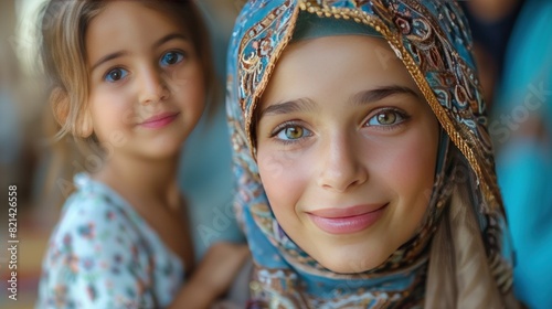woman muslim smile facing the camera