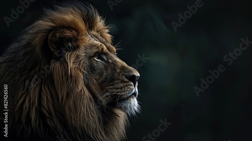 Lion with a black Background. Generative Ai