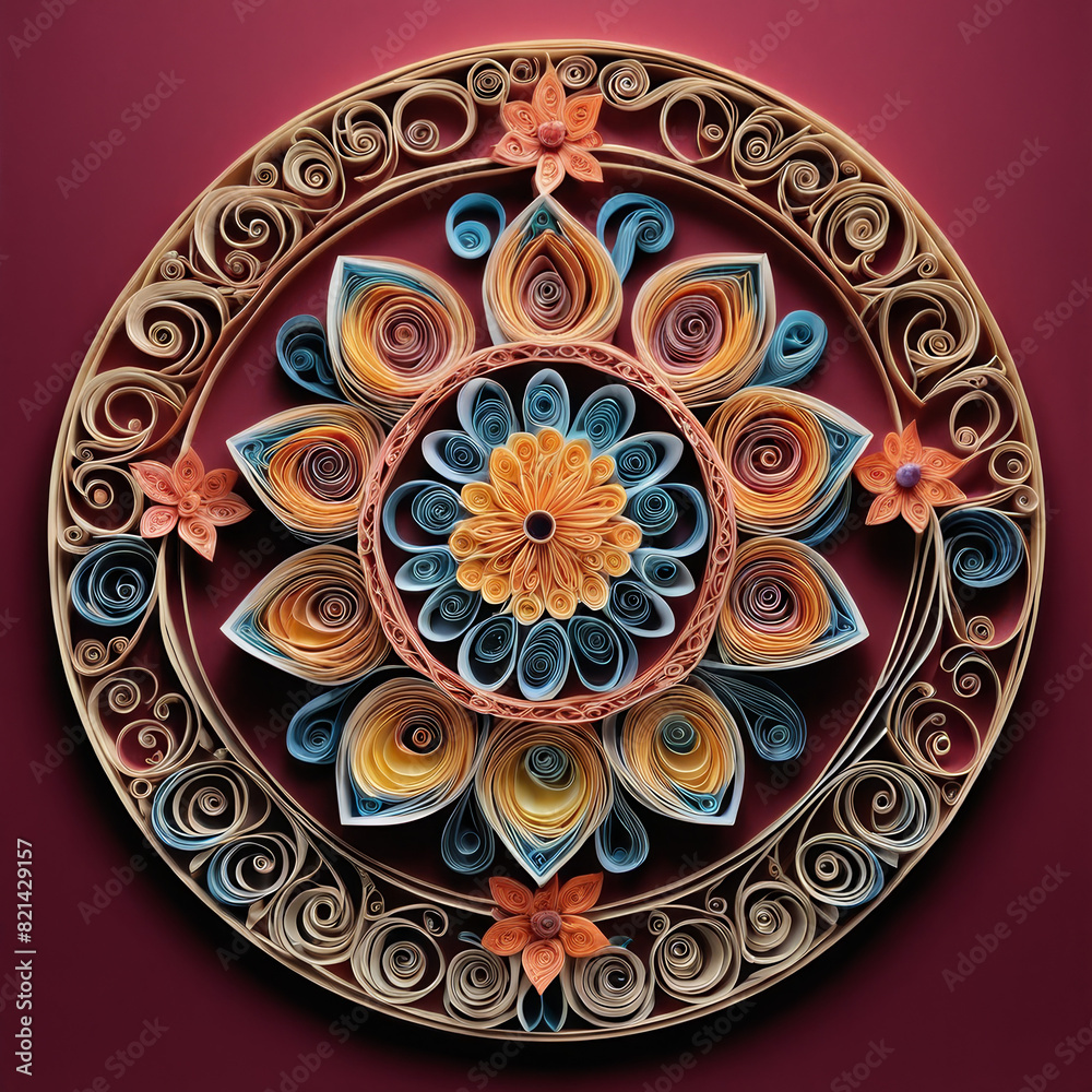 Intricate Quilling Art with Floral Patterns