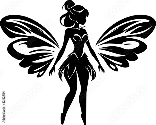 Fairy magic silhouettes icon isolated on white background