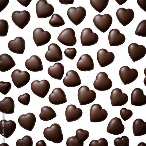 heart shaped chocolates isolated on white background, world chocolate day, valentine, cutout, clipping path