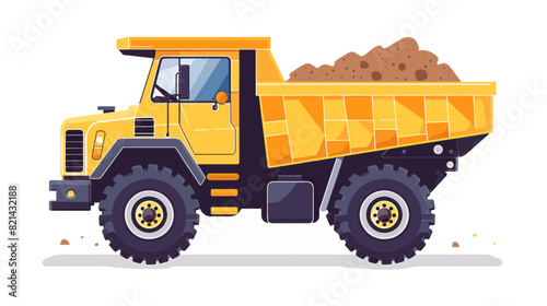 dirt materials industrial heavy duty construction equipment dump truck 2.5d generative ai