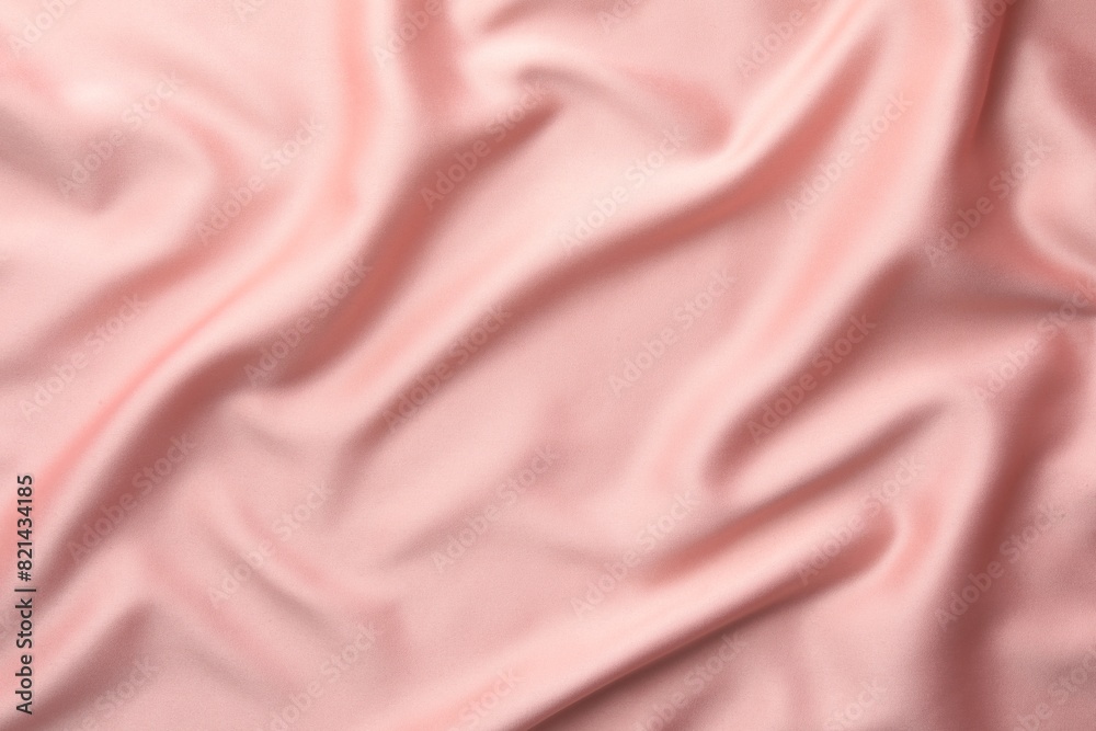 Crumpled pink silk fabric as background, top view Crumpled pink silk fabric as background, top view