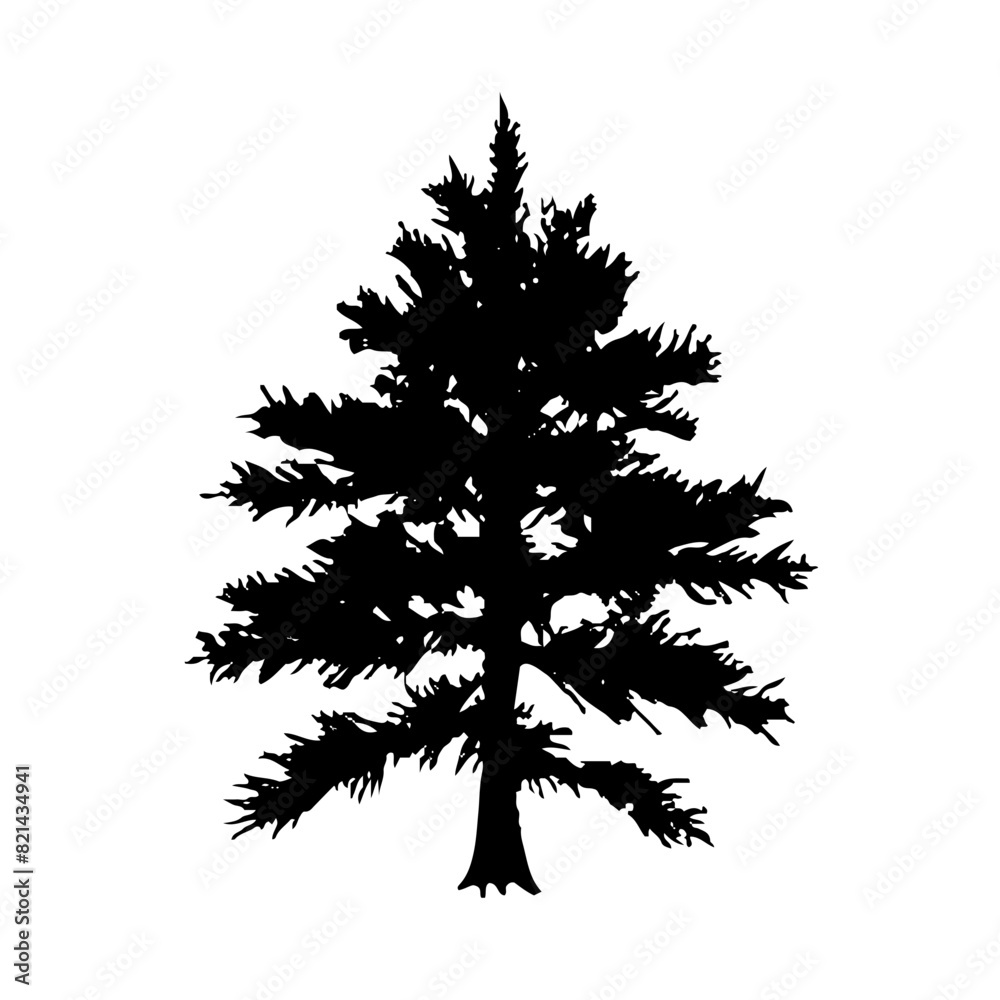 Obraz premium Pine Tree Silhouette Vector Clipart. 