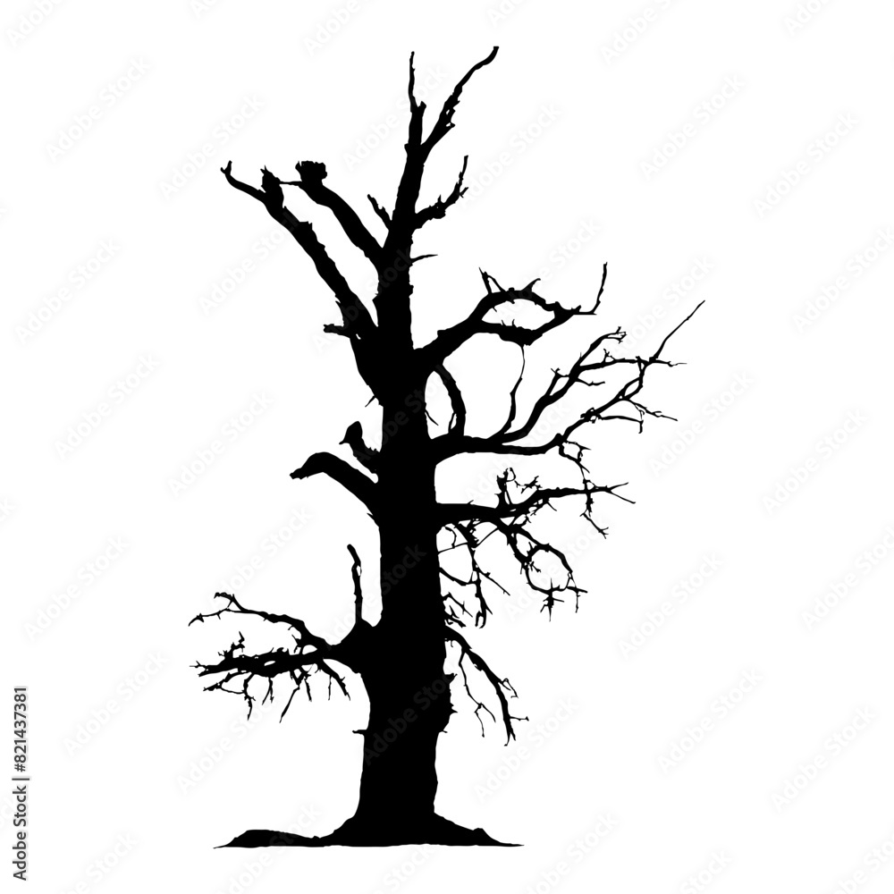 Fototapeta premium Tree Silhouette Vector Clipart.