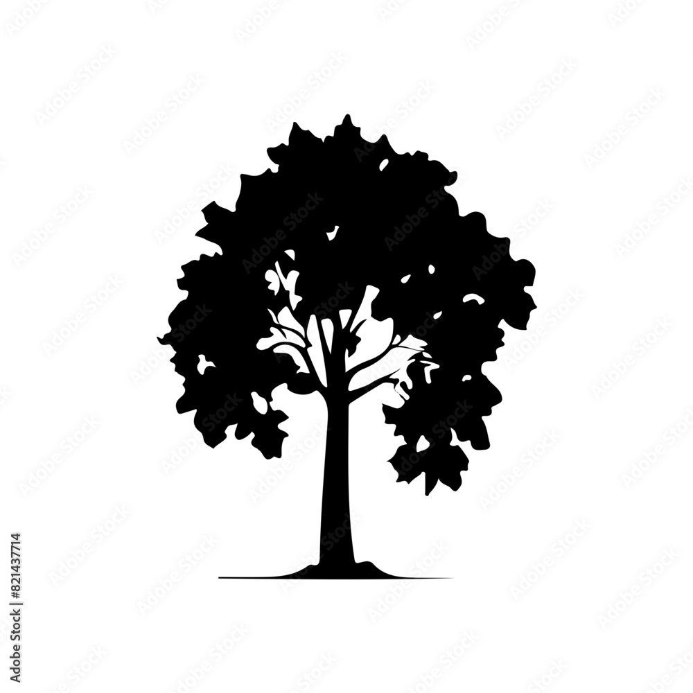 Fototapeta premium Tree Silhouette Vector Clipart.