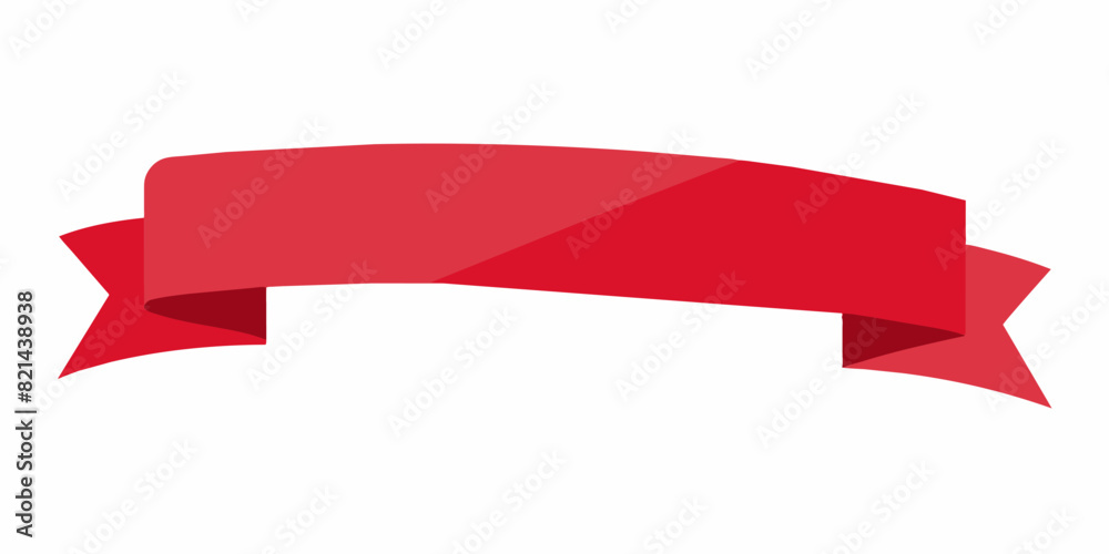 A red ribbon is showcased against a simple white backdrop A red ribbon is showcased against a simple white backdrop