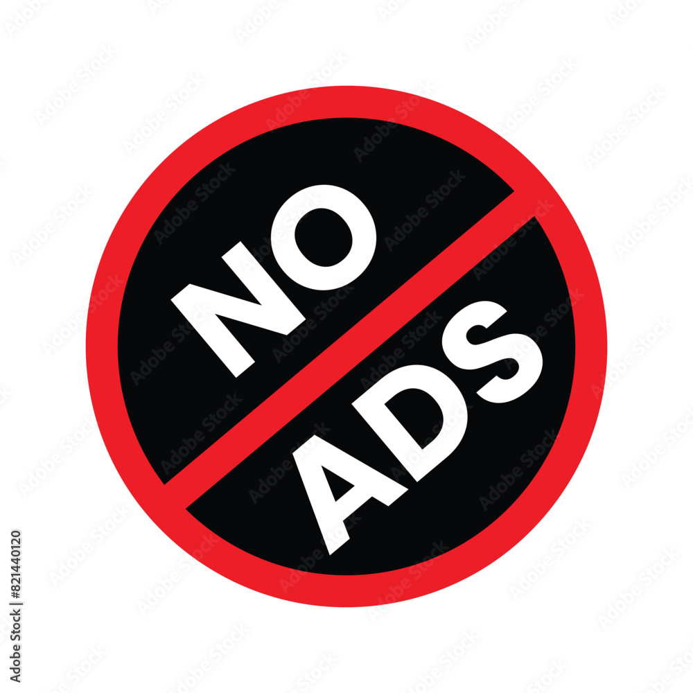Set of No Ads icon. No Ads Sign Vector On White Background. Block ads icon collection. Vector Illustration. Set of No Ads icon. No Ads Sign Vector On White Background. Block ads icon collection. Vector Illustration.