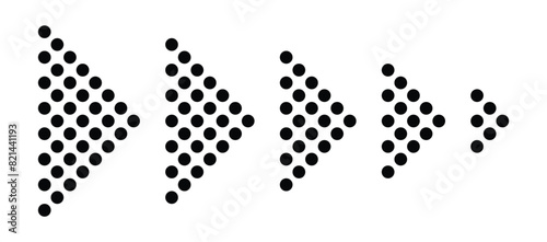 Set of black dots arrows icon. Vector illustration collection of arrows