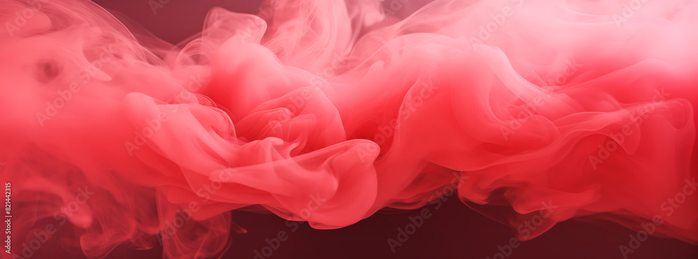Abstract illustration of red and pink smoke, swirling patterns and gradient of colors from deep red to soft pink create visually captivating effect that is both dynamic and serene Abstract illustration of red and pink smoke, swirling patterns and gradient of colors from deep red to soft pink create visually captivating effect that is both dynamic and serene