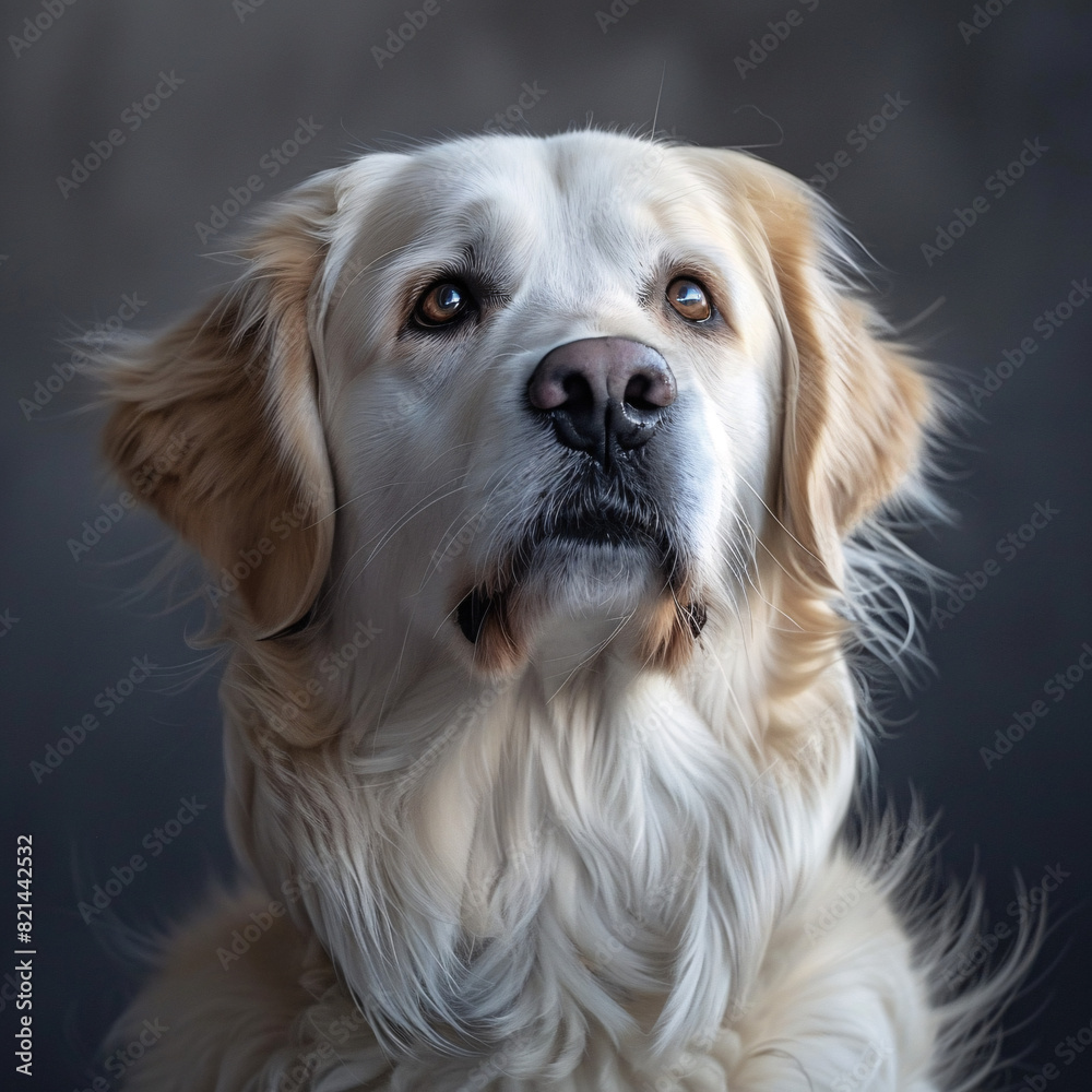 Side Profile of Golden Retriever Highlighting Expressive Eyes and Fluffy Fur Side Profile of Golden Retriever Highlighting Expressive Eyes and Fluffy Fur