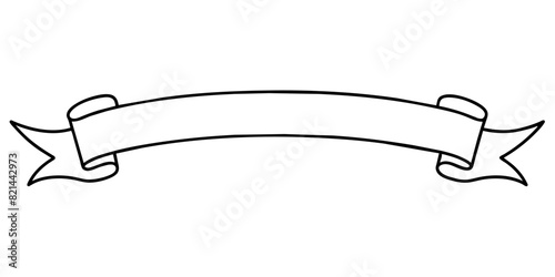 A black and white ribbon with swirls and a flower on it, an elegant accessory