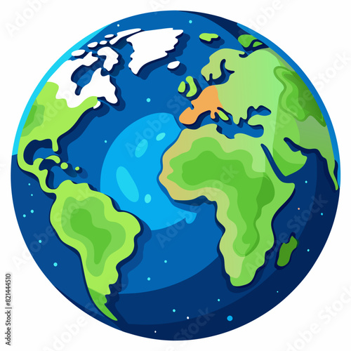 A cartoon illustration depicting the Earth, with Europe located at the center
