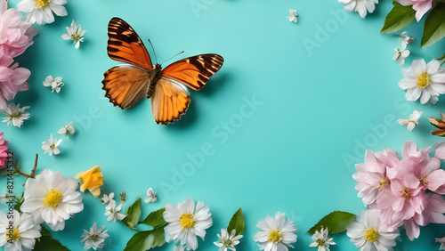 Wallpaper Mural Vibrant paper cut-out butterflies arranged on a pastel background, creating a whimsical and artistic scene. Torontodigital.ca