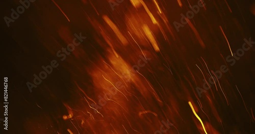 Rapid Dance Of Orange And Yellow Particles