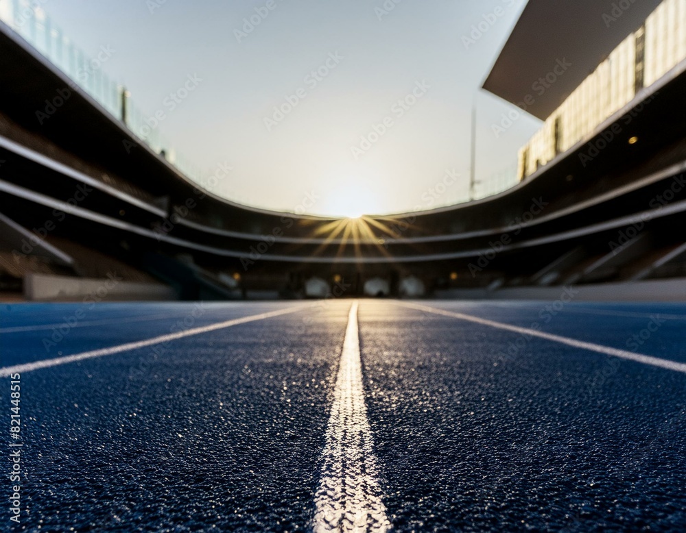 Obraz premium close up of a sports arena running track