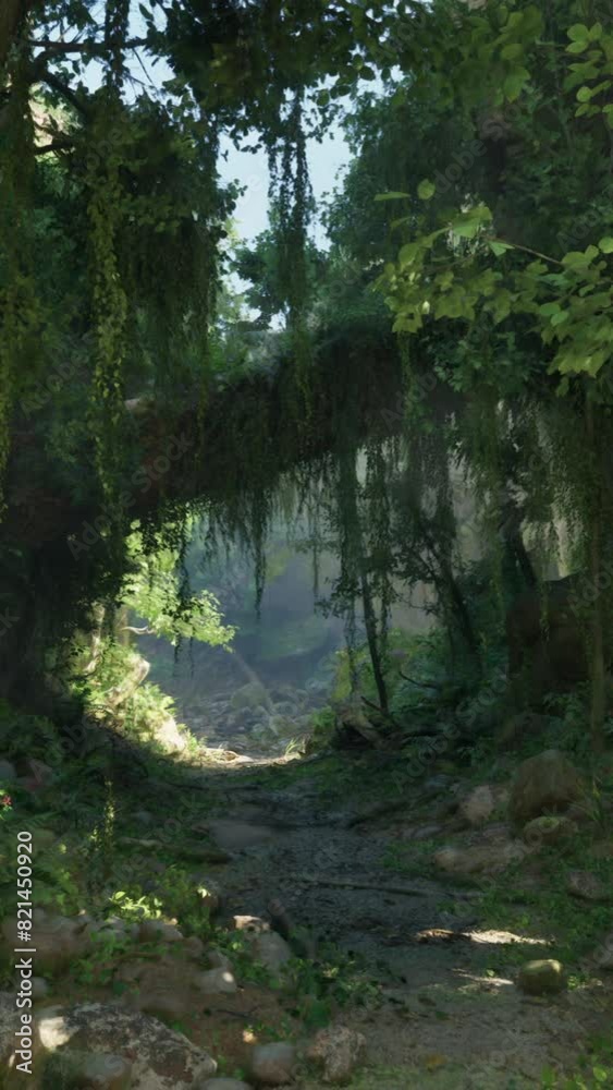 A scenic dirt road surrounded by lush trees and rugged rocks in the beautiful landscapes of New Zealand A scenic dirt road surrounded by lush trees and rugged rocks in the beautiful landscapes of New Zealand