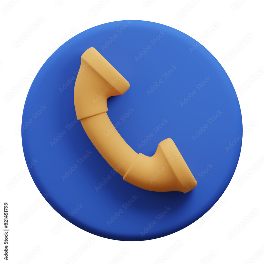 Call Icon 3D Illustration, User Interface Icon. Call Icon 3D Illustration, User Interface Icon.