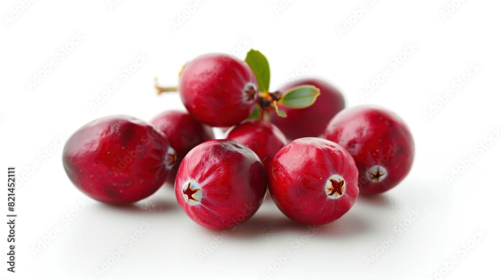 Red fresh raw cranberry isolated on white background . Generative Ai Red fresh raw cranberry isolated on white background . Generative Ai