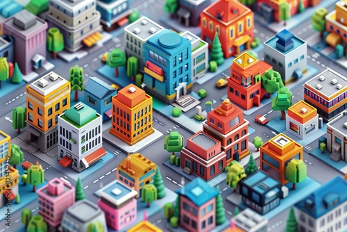 Colorful Urban Isometric Cityscape