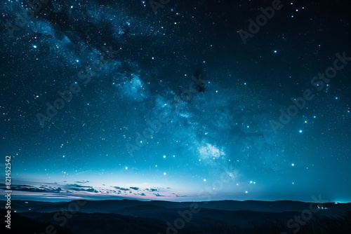 Night Sky with Milky Way in Mountain Landscape