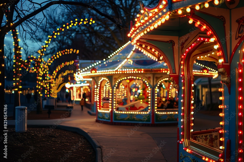 Obraz premium Festive Carnival at Night