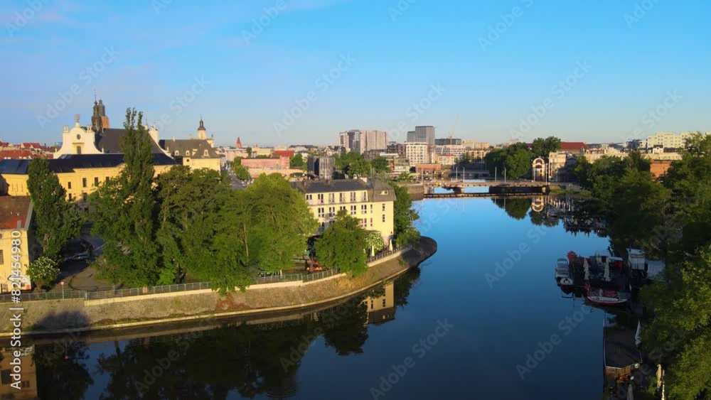 ancient beautiful city aerial photography architecture Europe Wroclaw Poland ancient beautiful city aerial photography architecture Europe Wroclaw Poland