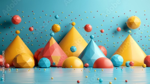 Colorful Balloons Floating on Blue Surface