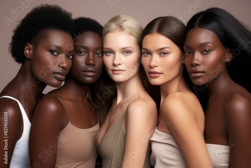 Diverse Group of Women Posing Together in Studio