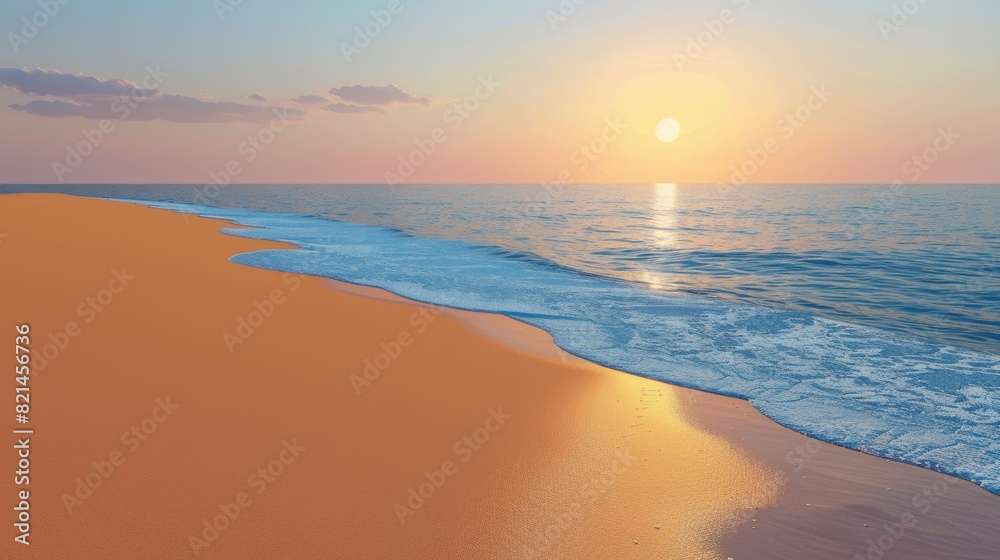 A beach with a sand dune and the ocean at sunset, AI A beach with a sand dune and the ocean at sunset, AI