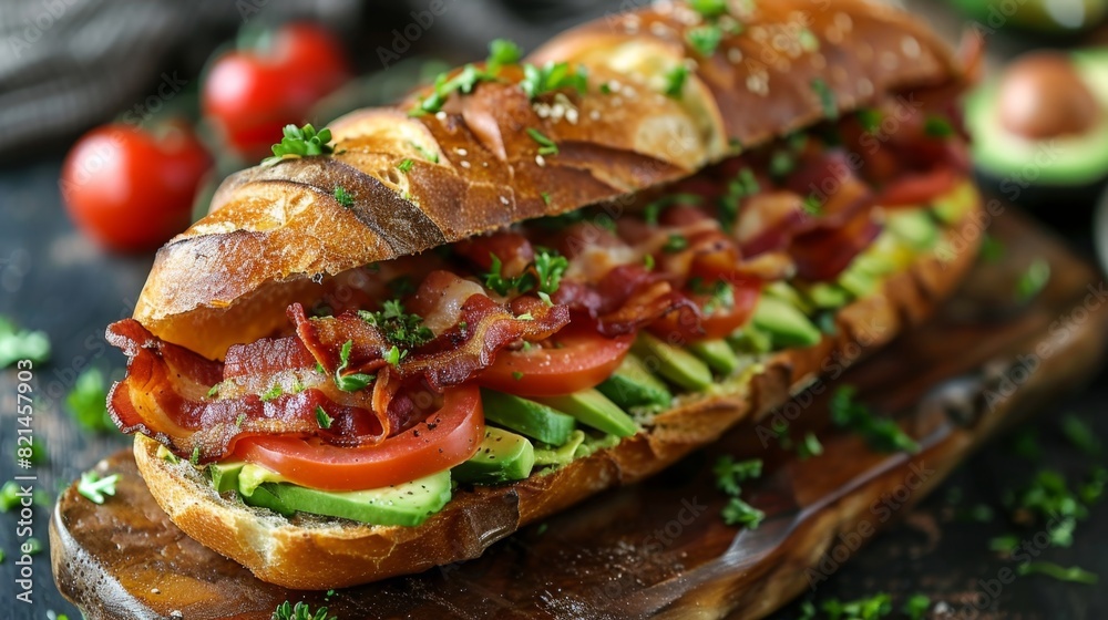 gourmet sandwiches, delicious grinder filled with crispy bacon, juicy tomatoes, and creamy avocado, a tasty treat perfect for on-the-go enjoyment gourmet sandwiches, delicious grinder filled with crispy bacon, juicy tomatoes, and creamy avocado, a tasty treat perfect for on-the-go enjoyment