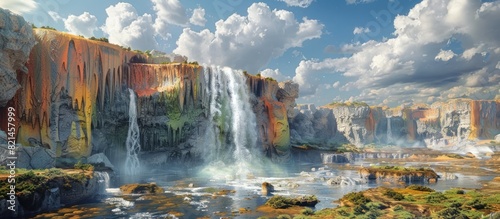 PostApocalyptic Waterfall A Dramatic Symbol of Natures Resilience in a Desolate Landscape