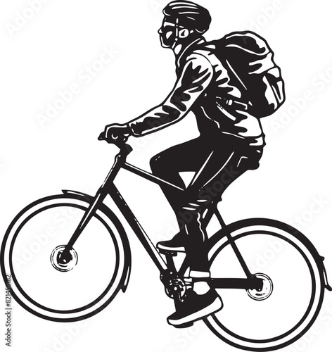 person riding a bicycle traveler silhouette 