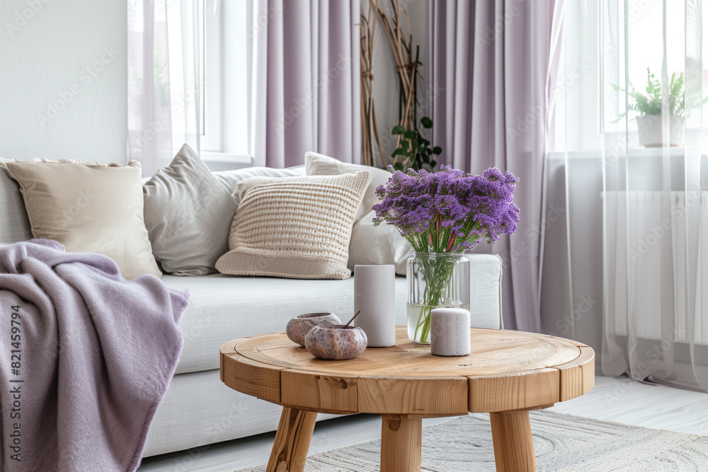 Living Room Interior Design in White and Beige. Home decor, sofa, chair, furniture Living Room Interior Design in White and Beige. Home decor, sofa, chair, furniture