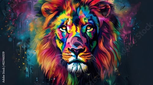 Colorful Lion Head 