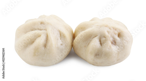 Delicious bao buns (baozi) isolated on white