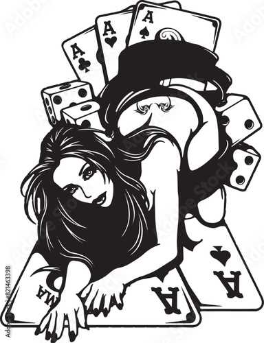 pirate parrot cartoon sexy women silhouette 