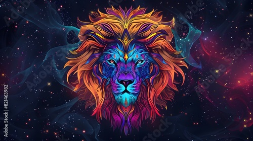 Colorful Lion Head 