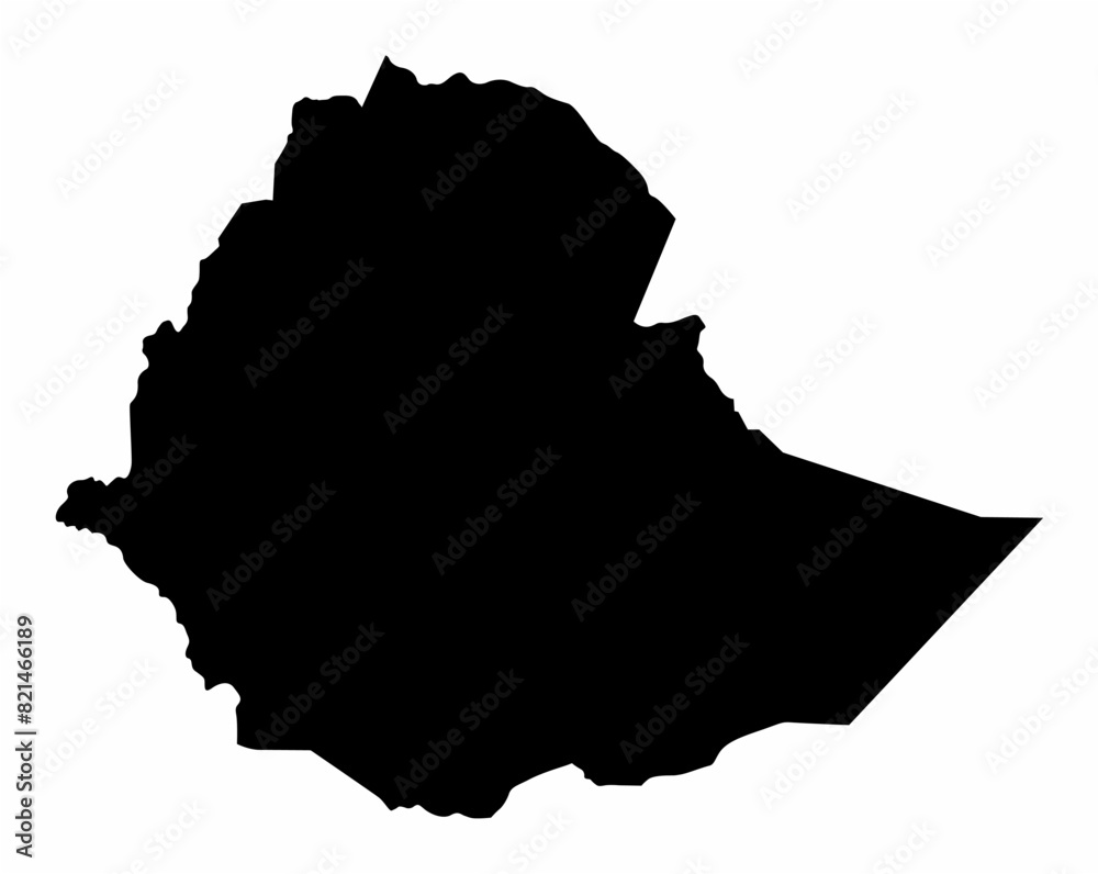 Ethiopia silhouette map Ethiopia silhouette map