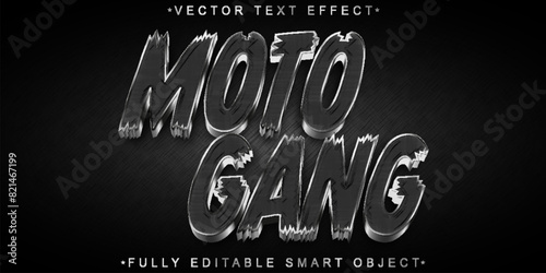Silver Moto Gang Vector Fully Editable Smart Object Text Effect