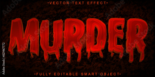 Red Blood Murder Vector Fully Editable Smart Object Text Effect