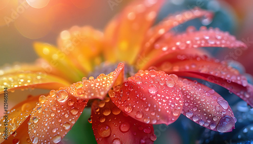 A flower with droplets of water on it. Generated by AI