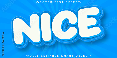 Blue Cartoon Nice Vector Fully Editable Smart Object Text Effect