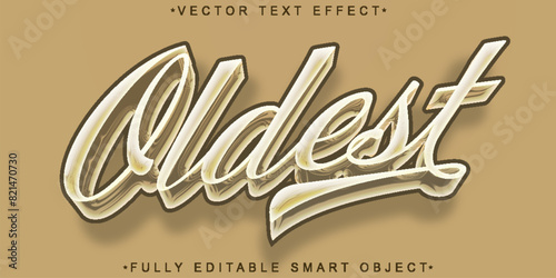 Brown Oldest Vector Fully Editable Smart Object Text Effect