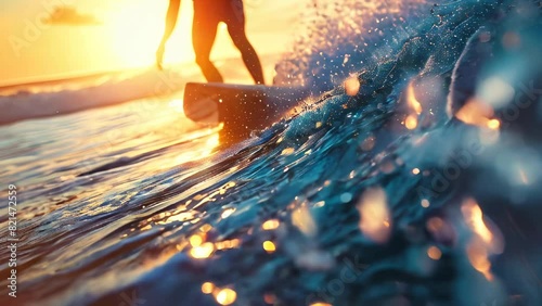 Silhouette of person surfing during sunset