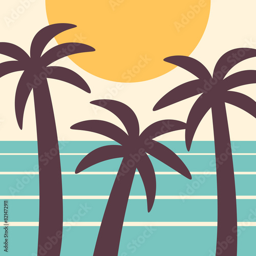 Tropical Sea Vacation Square Badge