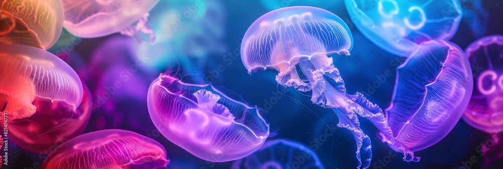 Abstract Texture Background With Luminescent Jellyfish Shapes, Abstract Texture Background Abstract Texture Background With Luminescent Jellyfish Shapes, Abstract Texture Background